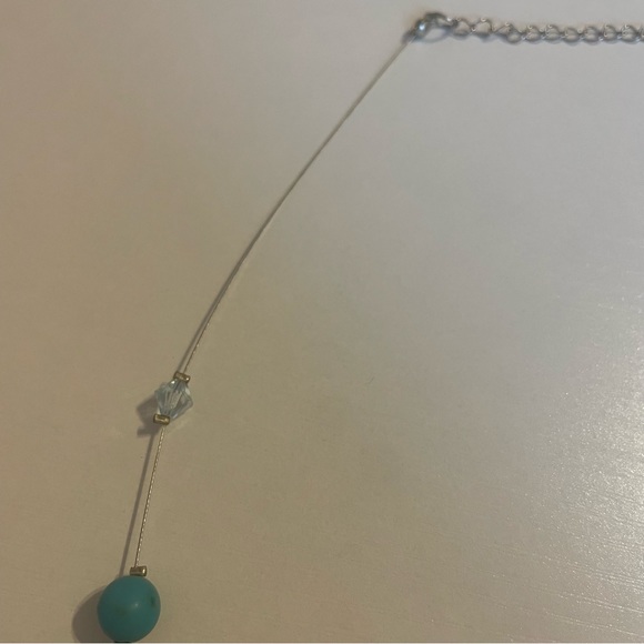 Turquoise and Crystal Necklace - Picture 3 of 4
